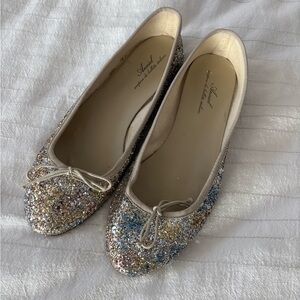 Anniel‎ Glitter Classic Ballerina Flat Blue Silver Yellow Italian EU Size 41